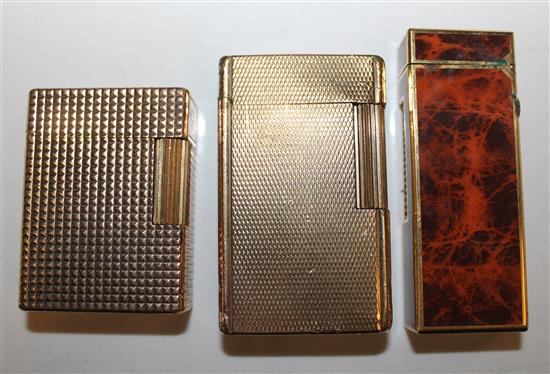2 Dupont lighters and a Dunhill lighter